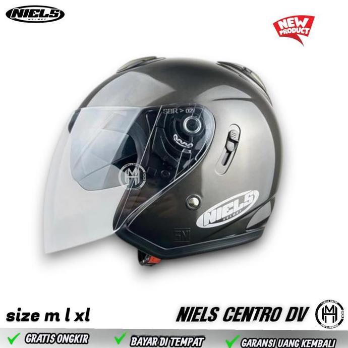 NIELS HELM CENTRO GUNMETAL| DOUBLE VISOR | MODEL INK CENTRO Motorcycle