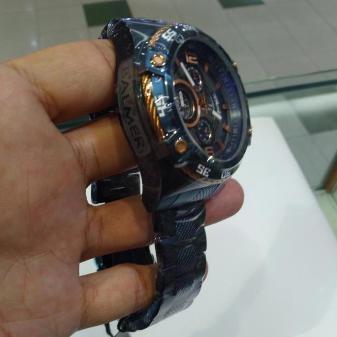 Jam Tangan Pria BALMER 8108 Original Blue Rosegold Chronograph Sport
