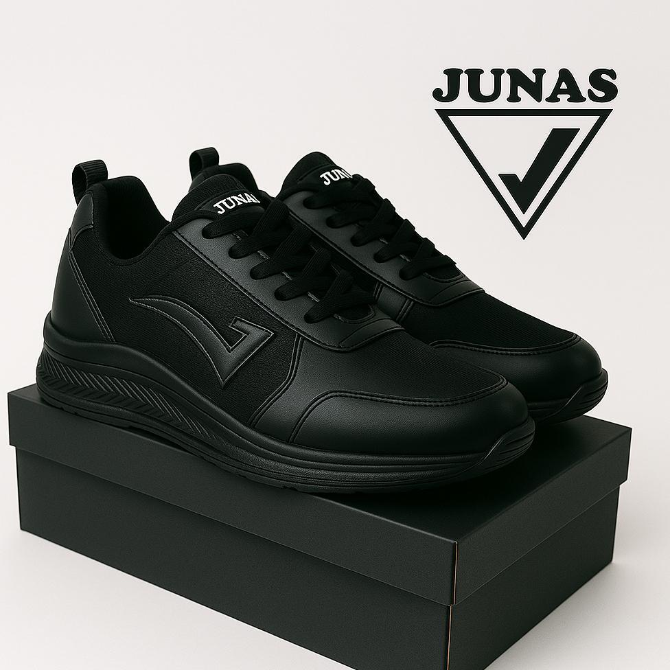 Sepatu Sekolah Hitam Polos Hitam Putih Tali Sepatu Sneakers Anak Laki Laki Perempuan