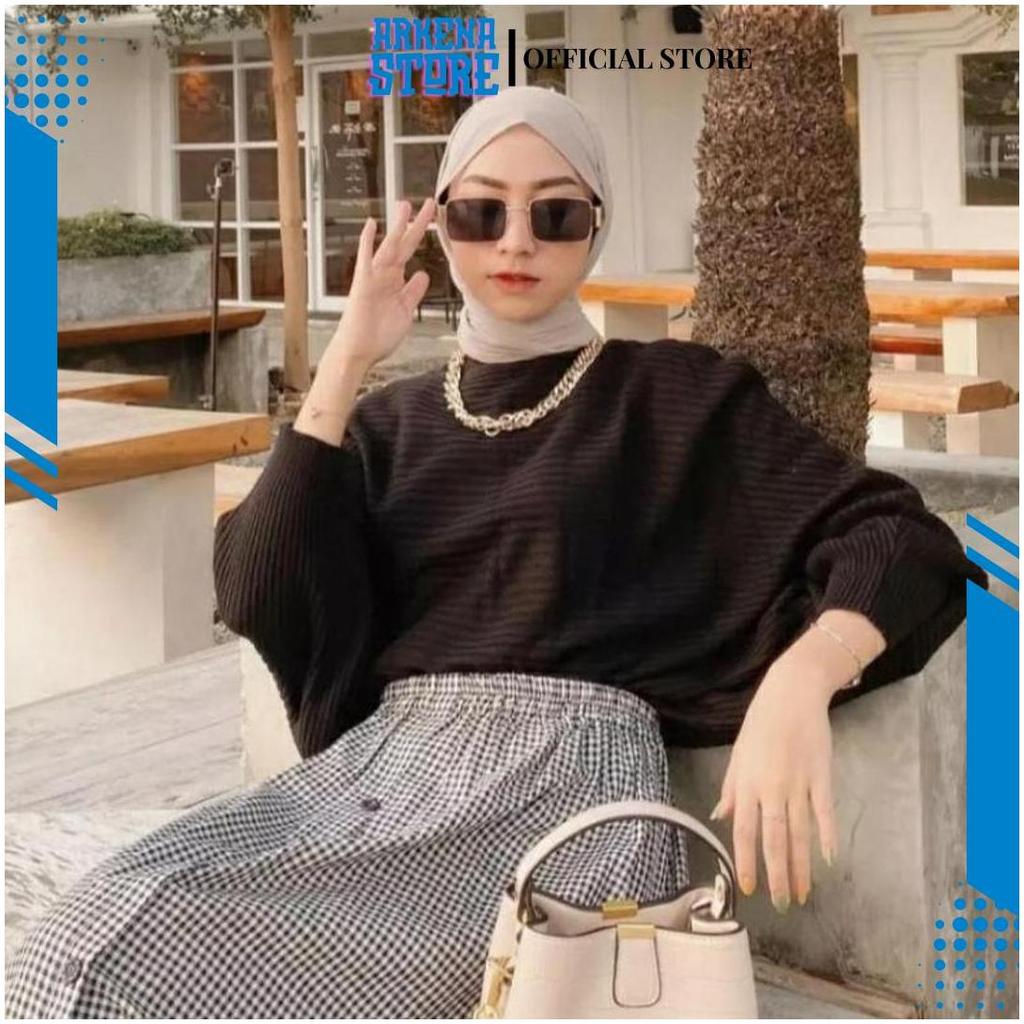 BLOUSE BAJU RAJUT BATWING | ATASAN WANITA MODEL KELELAWAR /Blouse Wanita ASA Ori