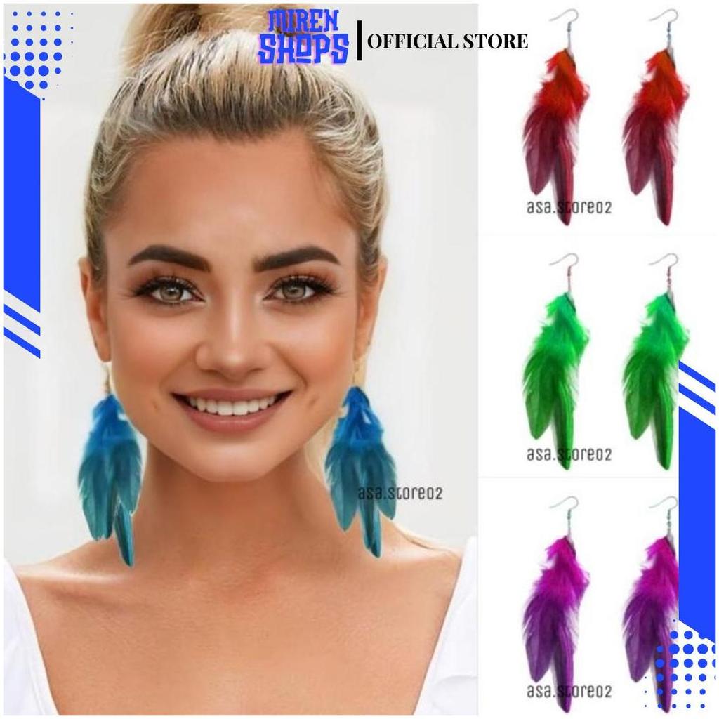 Anting Bulu Angsa/Anting Tusuk/Aksesoris Fashion ASA  Promo