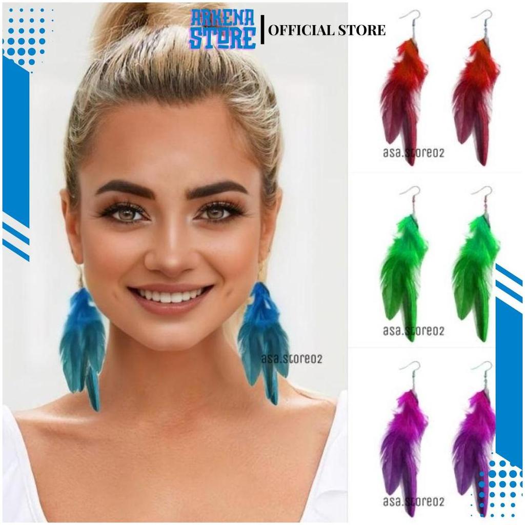Anting Bulu Angsa/Anting Tusuk/Aksesoris Fashion ASA Ori