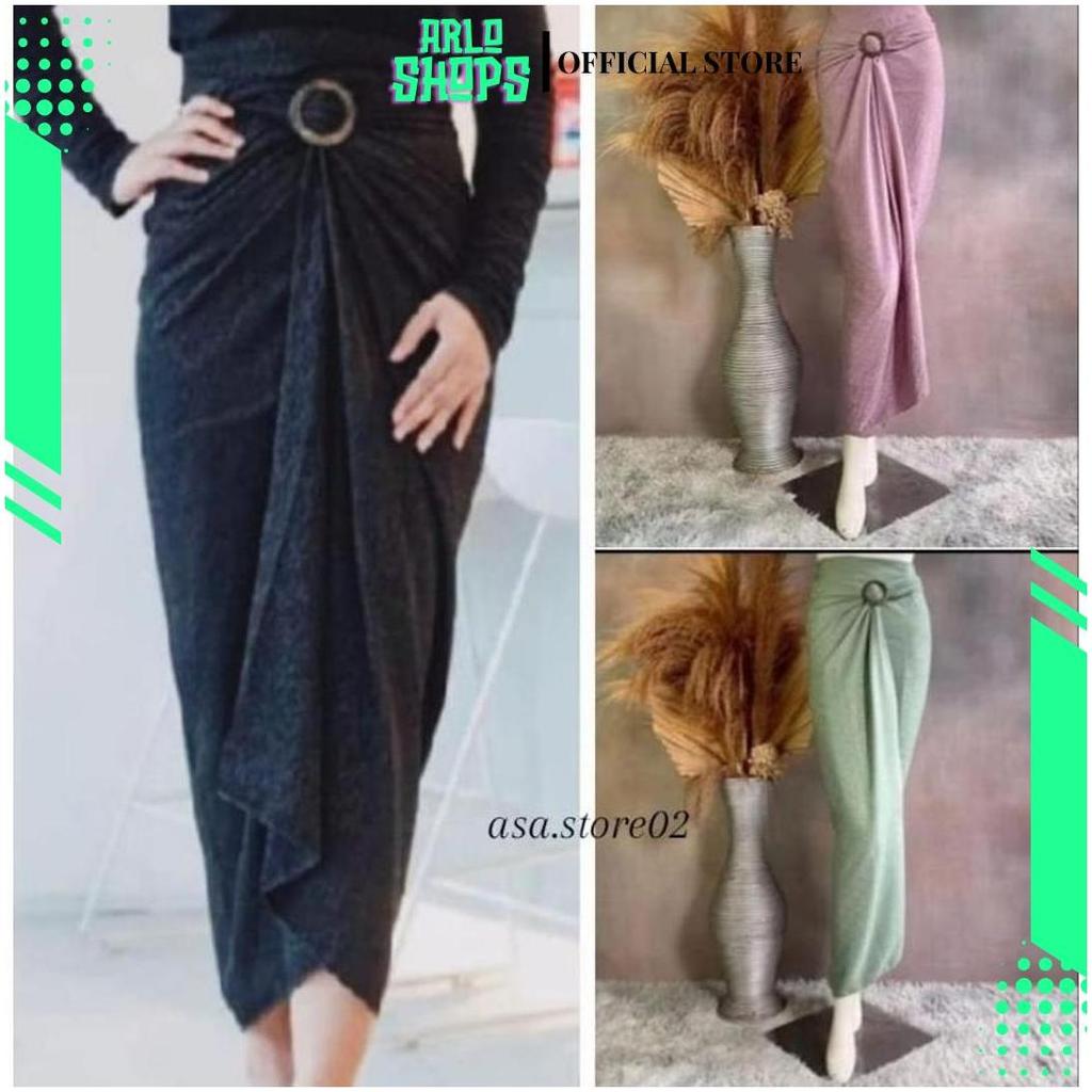 Rok Lilit Polos Dobby Premium FREE RING/Rok Lilit Viscose ASA Termurah
