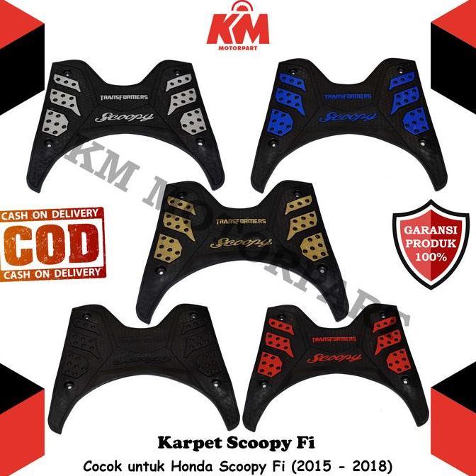 DN21 >> Karpet Scoopy Fi 2015 - 2018 Keset Pijakan Kaki Honda Scoopy Bordes Bahan Karet Variasi