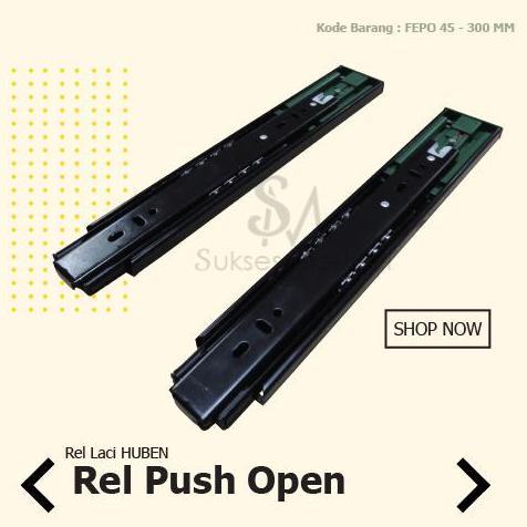 Lansungkirim- Fepo 45 - 300 Huben Rel Laci Double Track Push To Open 30 Cm Huben