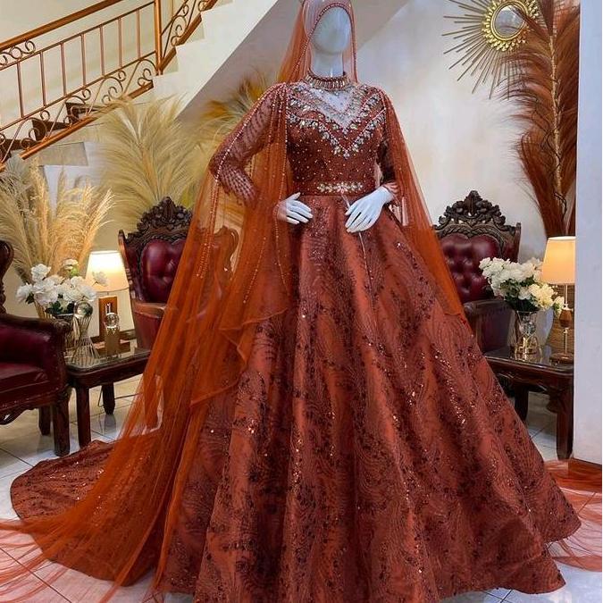 Salle Gaun pengantin | Gaun pengantin ekor panjang Pernikahan | dress ekor panjang Wanita