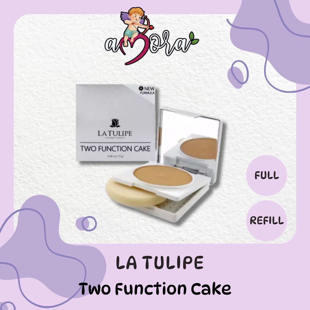 AMORA - LA TULIPE Two Function Cake TWC (FULL / REFILL) Bedak Padat Foundation Padat Full Coverage