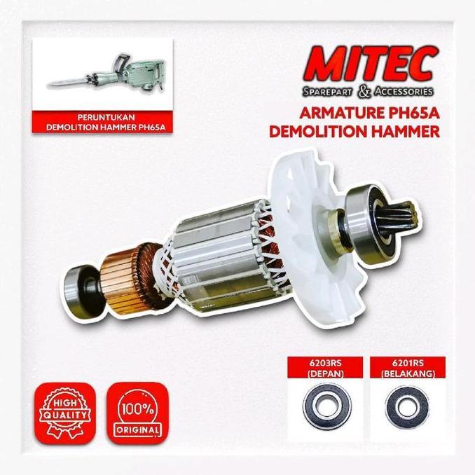Armature Angker Mitec Ph65A Makita Maktec Hitachi Armature Angker Mesin Demolition Hammer Ph65A Bor 