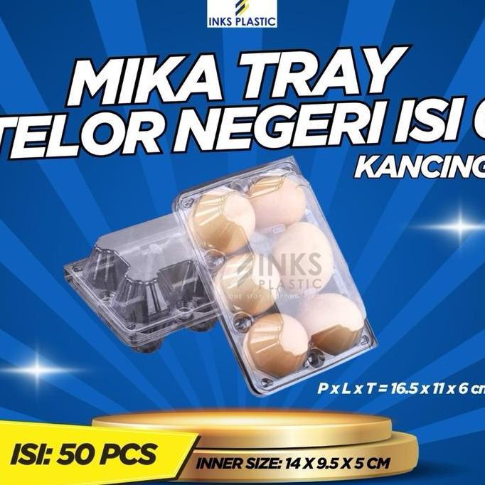 Lansungkirim- Mika Tray Telur Isi 6 Kancing Mika Telur Kancing