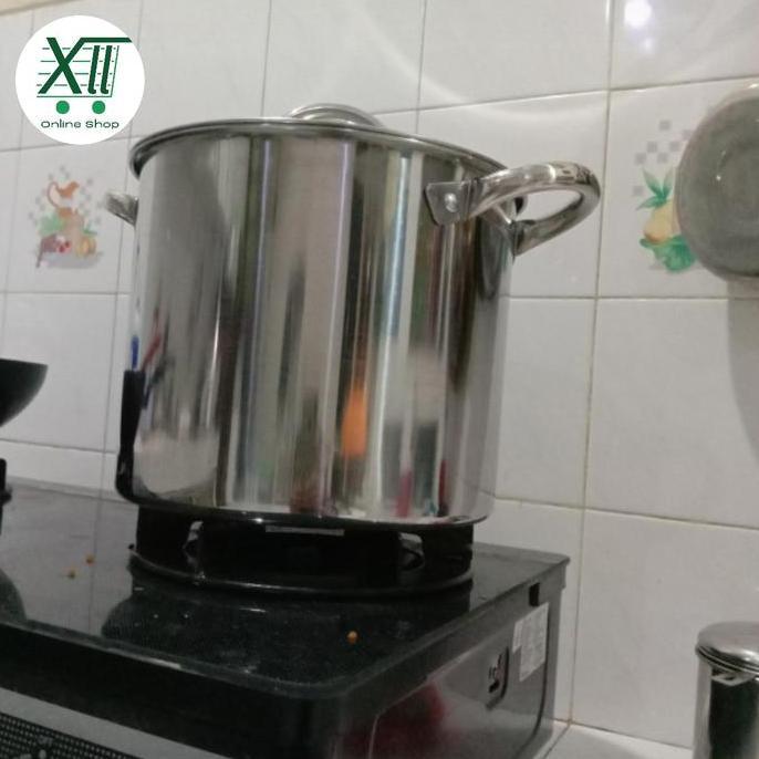 Equip- Supra Stainless Stock Pot 12 Qt Panci Tinggi + Tutup Stainless Tebal 27 Cm