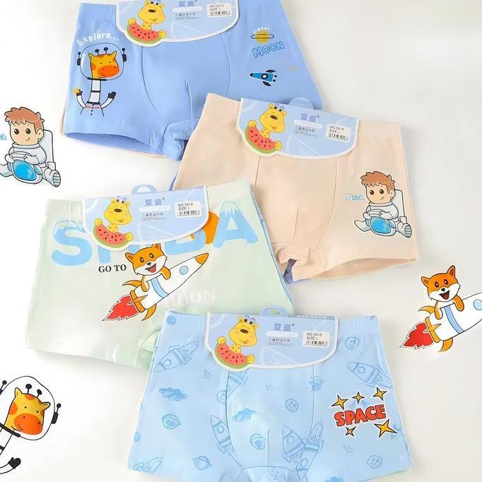 rikosodara12 - celana dalam anak laki laki 2-14 tahun boxer anak cowok katun 12 pcs import celana bo