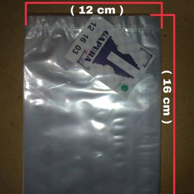 PP bening plastik bening ukuran 12x16