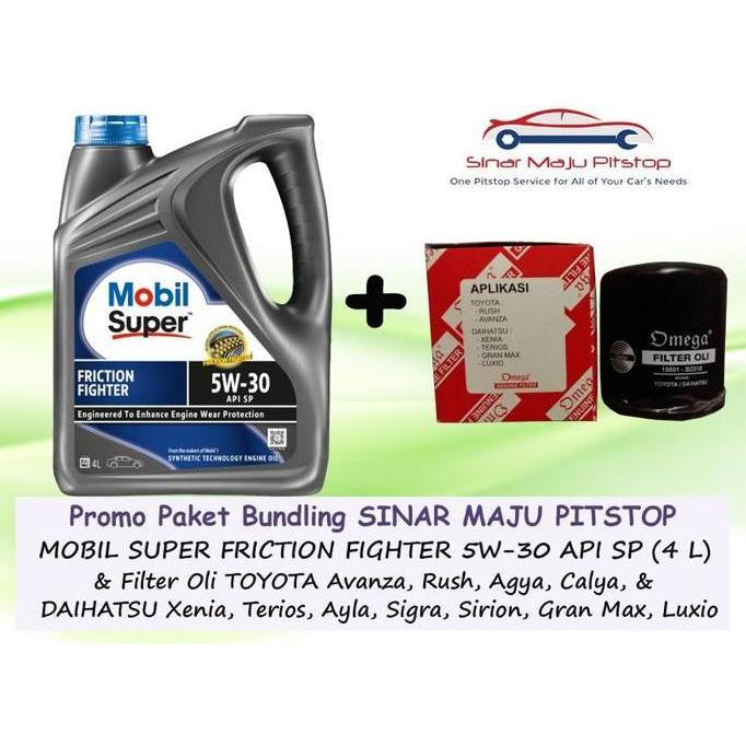 TERMURAH - Paket MOBIL SUPER 5W-30 API SP & Filter Oli DAIHATSU XENIA & TERIOS