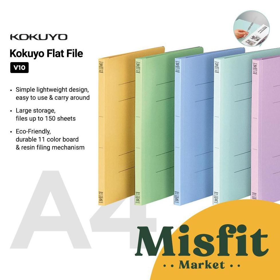 KOKUYO FU-V10 Flat File A4 Binder Folder Document Dokumen Map Kertas 2 Lubang