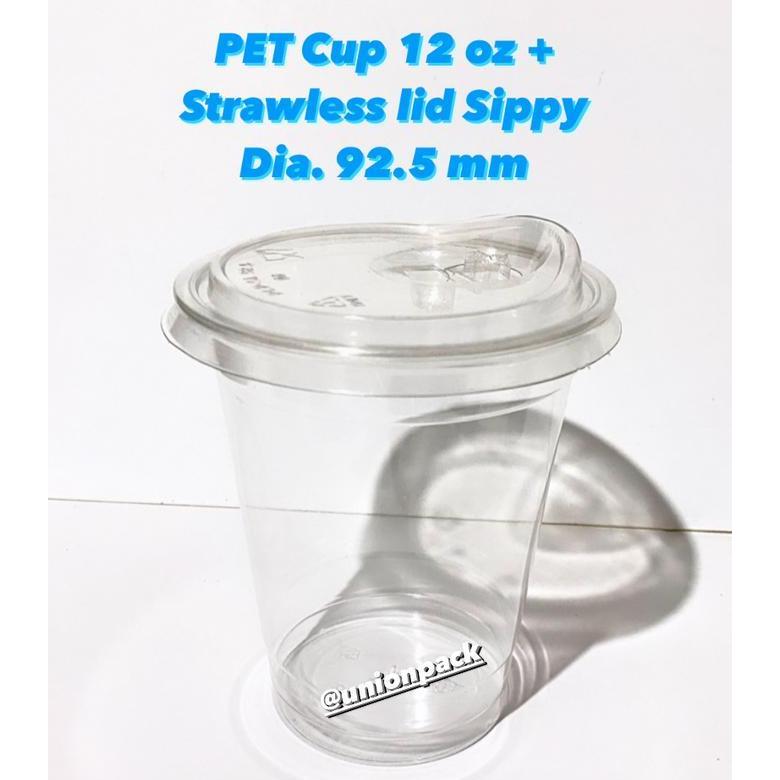 pet cup 12 oz strawless