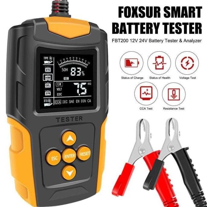 TERBARU - Tester Aki Kendaraan Portable Battery Tester 200Ah with LCD - FBT-200