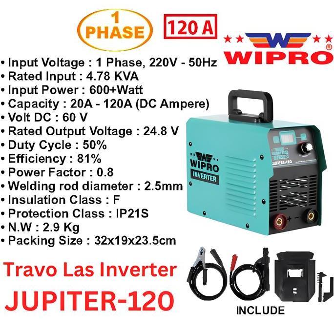 TERBARU - Travo Las Inverter WIPRO JUPITER-120 / Mesin Las  DC IGBT 1 Phase Inverter 120 Ampere WIPR
