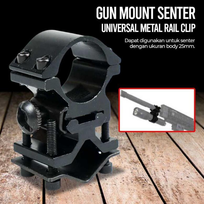 Lediland Gun Mount Senter Universal Metal Rail Clip - LH99