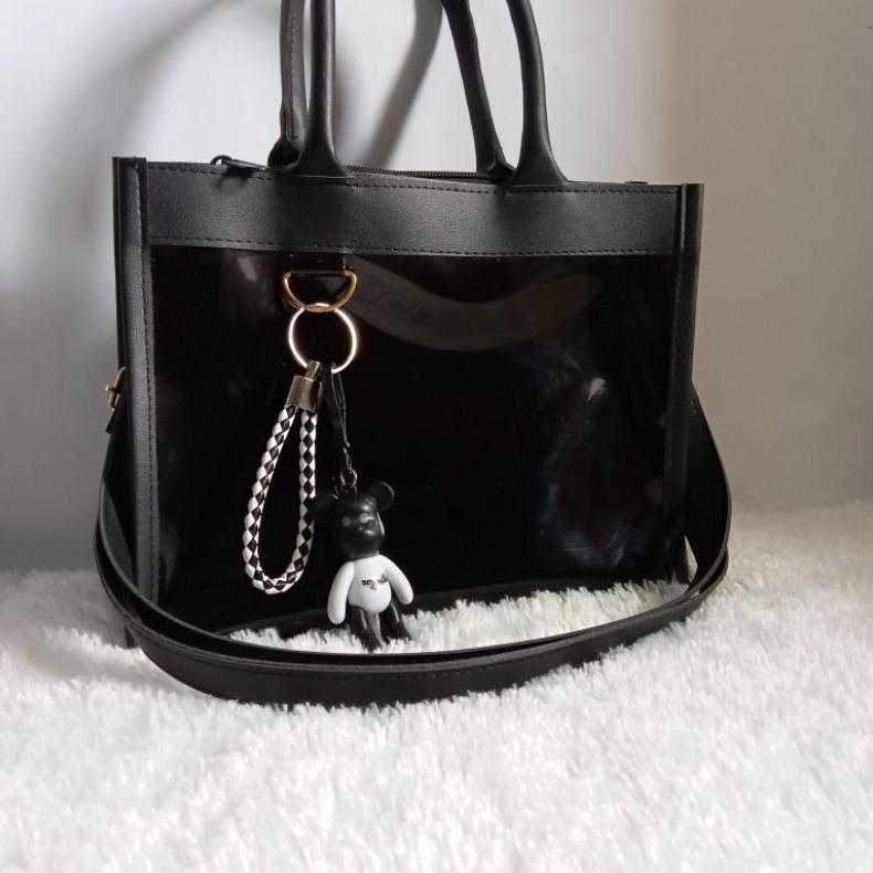 SUPER DEAL TAS HANDBAG MIKA TEBAL WARNA HITAM