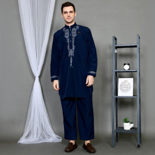 FAVORIT BAJU KOKO SETELAN PRIA DEWASA - KURTA PAKISTAN MODEL BORDIR SET CELANA - GAMIS SETELAN MADIN