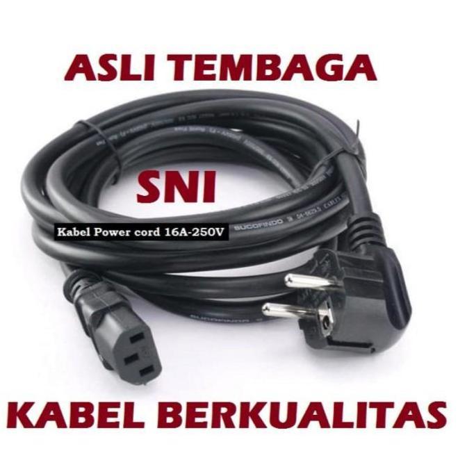 Kabel Power AC CPU UPS SERVER BAGUS SNI Tebal 3x 1.5mm EU PLUG C 13 CORD C-13 TO EUROPE 30 CM