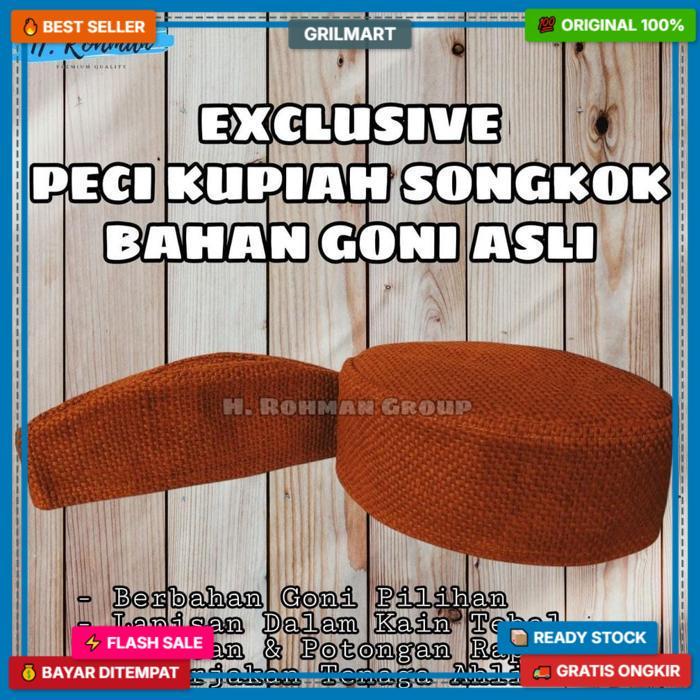 Peci Karung Goni/Peci Goni/Peci Goni Nu/Peci Goni Coklat/Peci Goni Coklat Matang Pengiriman Express