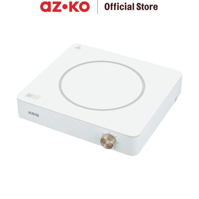 Kris Kompor Listrik 200-1300 Watt Square - Putih, Kompor Induksi Portabel dengan 6 Tingkat Kekuatan Panas