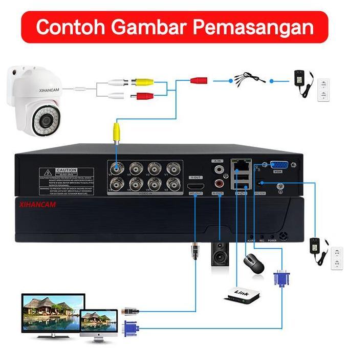 XIHANCAM 5MP Paket CCTV 8 Channel Kit Kamera CCTV Analog PTZ Audio Paket DVR CCTV 8CH Komplit