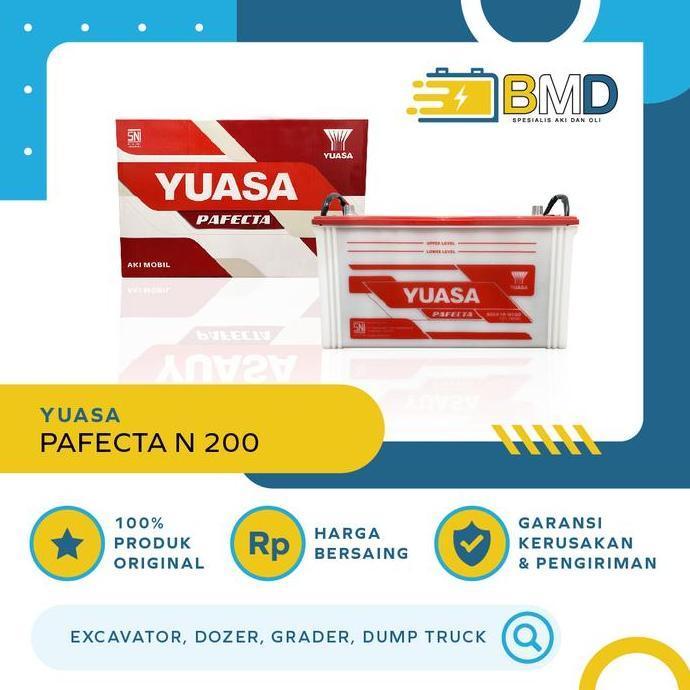 Aki Mobil Yuasa Pafecta N200 - Excavator, Dozer, Grader, Dumptruck dll
