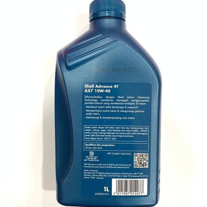Olinoy- Oli Shell Ax7 1 Liter 10W40 Satria Fu Vixion R15 Jupiter Mx
