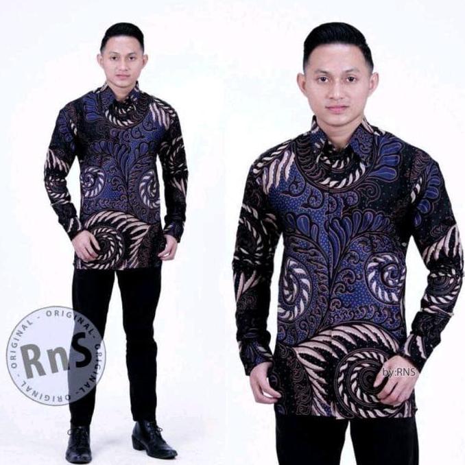 DISKON Batik Couple Keluarga Motif Puser Navy Sarimbit Modern Terbaru Set Couple Keluarga Gamis Fami