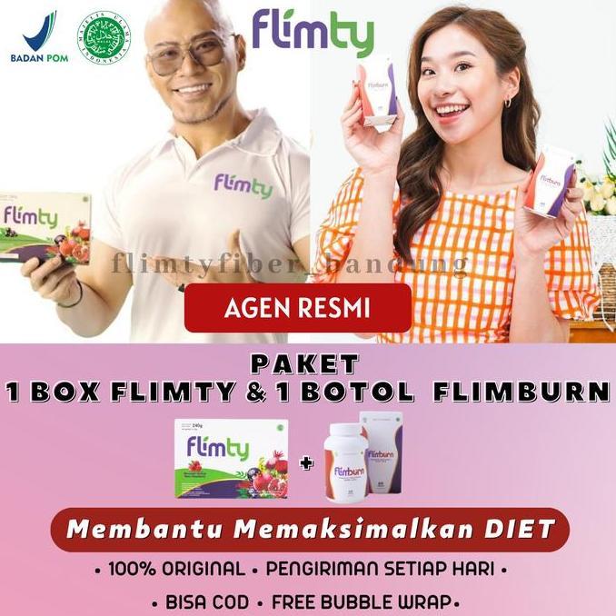 Paket Flimty & Flimburn Bandung Halal Bpom Pembakar Lemak Detox Burn
