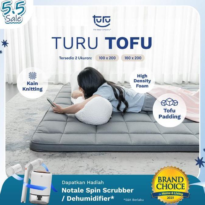 TURU TURU Tofu Kasur Lantai Gulung Premium / Travel Bed Premium / Matras Lantai Kasur Piknik (FREE T