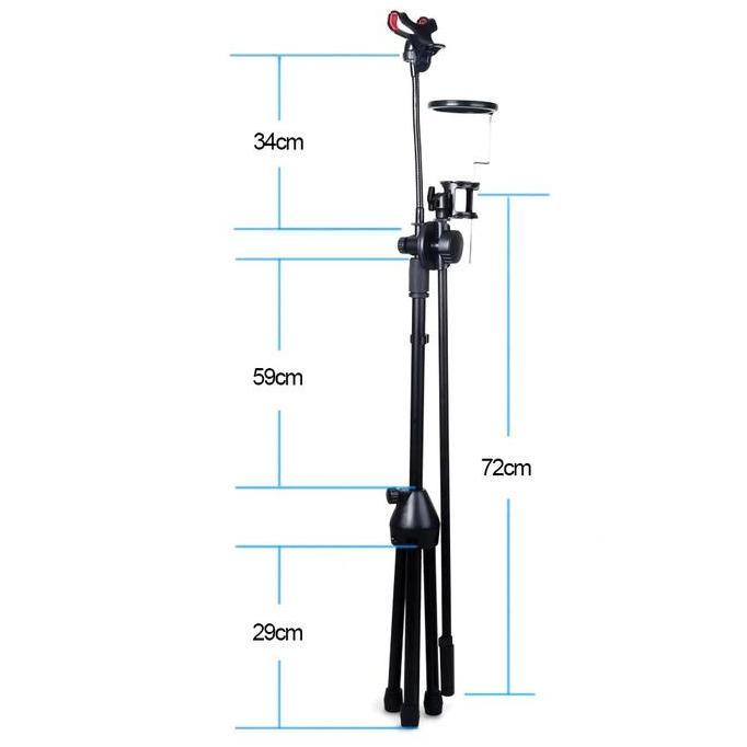 Ajuste- Stand Microphone Degree Stand Mic Lantai Berdiri Microphone Dengan Holder Tripod Mic Condens