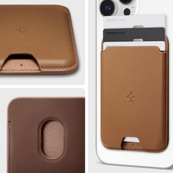 Spigen 3 Cards Valentinus MagSafe Card Wallet Holder MagFit Magnetic PU Leather Slim iPhone 15 14 13