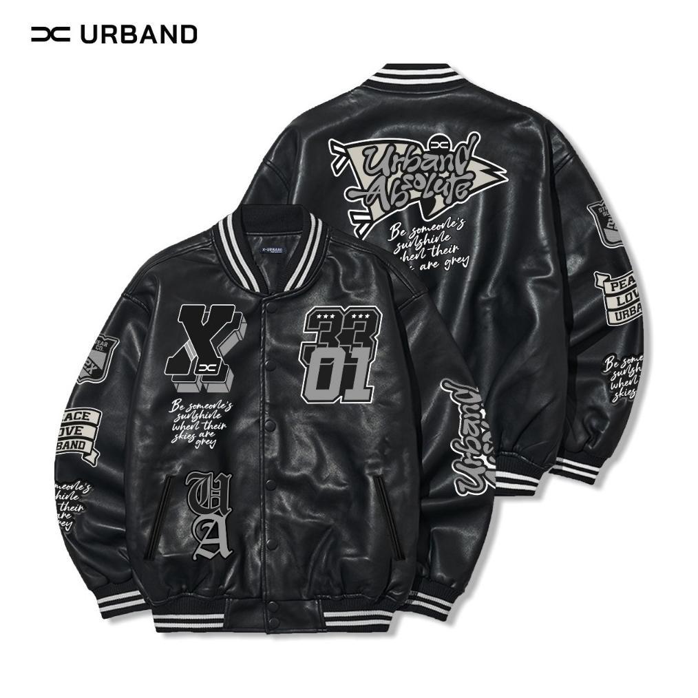 Terbaru X U A  Jaket Varsity Baseball Leather Sintetis Embroidery