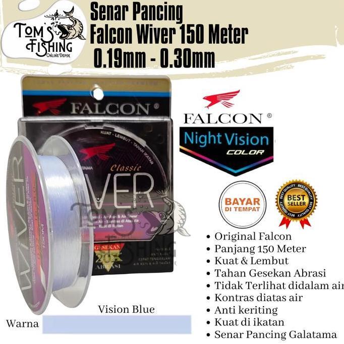 SENAR PANCING FALCON WIVER 150 METER VISION BLUE (0.19MM - 0.38MM) MURAH - TOMS FISHING FD99