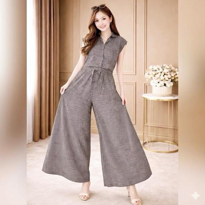 TAMPIL MODIS  Setelan Azka Celana Kulot Highwaist LD 124cm lingkar paha 88cm pjg celana 100cm Wanita