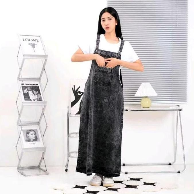 PREMIUM Overall Jumpsuit Jeans Wanita Pocket Polos-Baju Kodok Denim-Overall Wanita Korean Style Jump