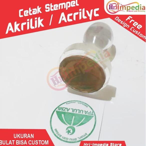 Cetak Stempel Akrilik Bulat Cetak Stempel Gagang Acrylic Bentuk Bulat