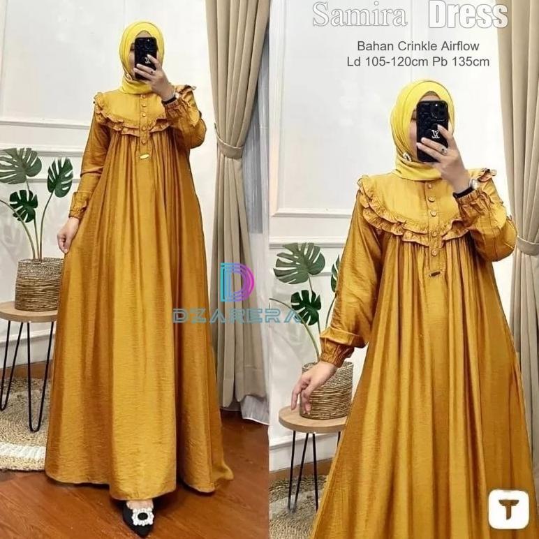 premium gamis wanita dewasa jumbo bahan crinkle airflow premium