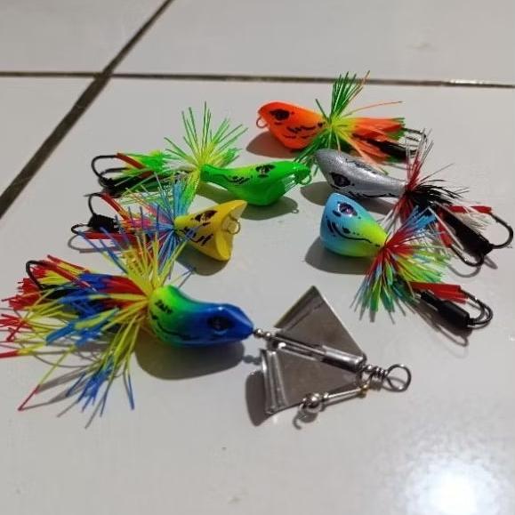 PAKET UMPAN CASTING GABUS, JAWSFROG, JUMP FROG, DIZZY FROG, SLETER BUZZBAIT