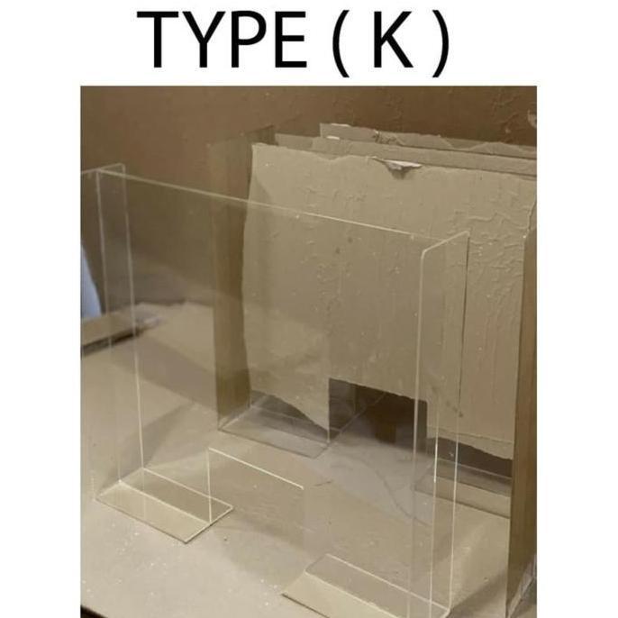 akrilik penyekat /pembatas meja kantor/kasir (80cmx60cm)