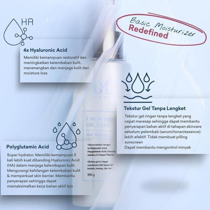Dew Me Calm Tide Moisturizer Gel Ringan Kulit Berminyak Jerawat Sensitif Pelembab Acne NO Ceramide &
