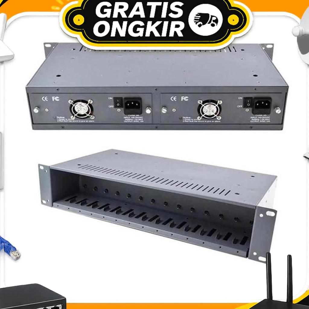 Hsairpo Hs-Cm1402Ac-Dc Rack Htb 14 Slot / Rak 14 Sot 2U Media Converter Fiber Optik M