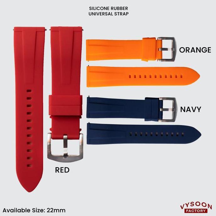 Tali Karet Rubber Strap Soft Silicone Seiko Diver Buckle Strap 22mm