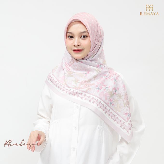 Remaya Khalisa Scarf Hijab Segiempat Voal Jilbab Motif Elegan Premium