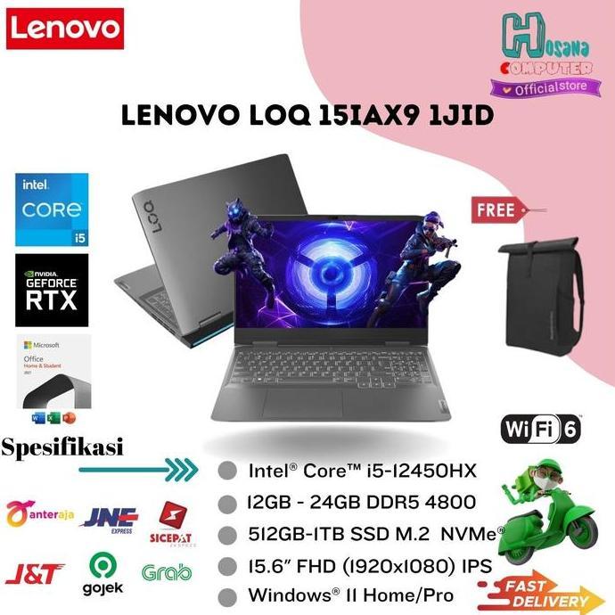 LENOVO LOQ 15 - i5 12450HX 12GB 512GB SSD RTX2050 4GB 15.6 WIN11 + OHS
