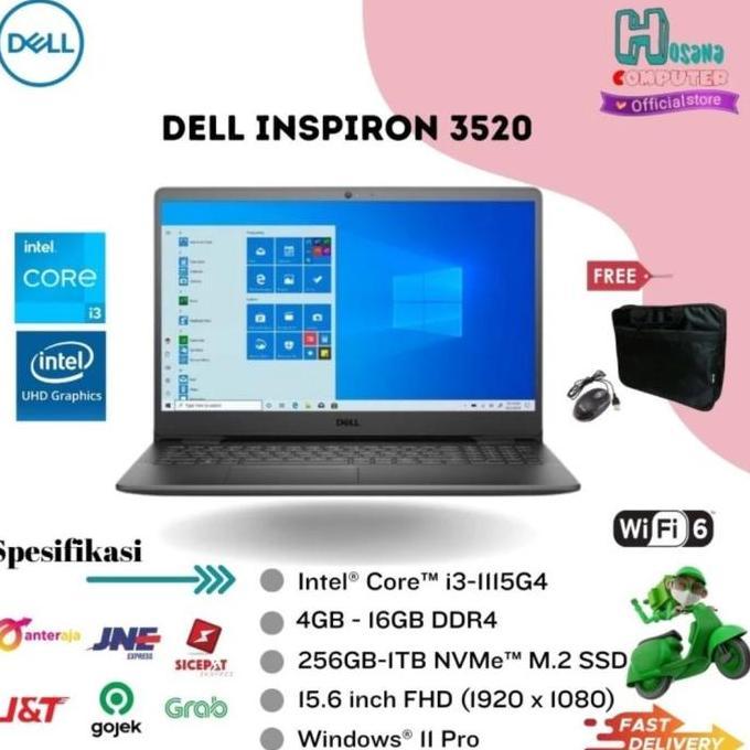 LAPTOP DELL INSPIRON 3520 - I3 1115G4 8GB SSD 256GB/SSD 512GB/1TB HDD
