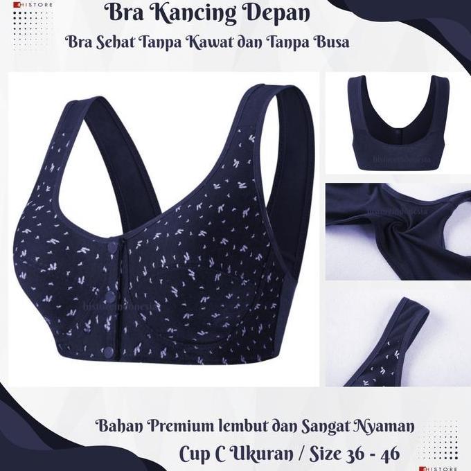 Bra BH Wanita Push Up Kancing Buka Depan Tanpa Busa & Tanpa Kawat  Lembut & Nyaman 2074